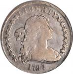 1797 Draped Bust Silver Dollar. BB-73, B-1. Rarity-3. Stars 9x7, Large Letters. VG-10 (PCGS).