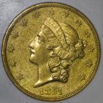 USA アメリカ合衆国 20Dollars 1851O NGC-AU55 “Mint Error” “Rev.Wire Struck Thru“ EF