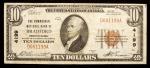 1929, $10 National Bank Note. Fine