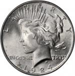 1924 Peace Silver Dollar. MS-65 (PCGS).