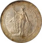 1897-B年英国贸易银元站洋一圆银币。孟买铸币厂。GREAT BRITAIN. Trade Dollar, 1897-B. Bombay Mint. PCGS MS-64 Gold Shield.