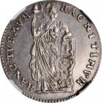 1786年荷兰东印度1/2Stuivers银币。NETHERLANDS EAST INDIES. United East India Company. 10 Stuivers (1/2 Gulden)