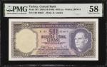 TURKEY. Central Bank. 500 Lira, 1930 (ND 1968). P-183. PMG Choice About Uncirculated 58.