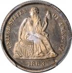 1863 Liberty Seated Dime. Proof-66 (PCGS). CAC.