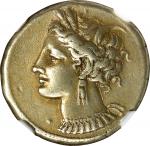 ZEUGITANA. Carthage. EL Stater (7.41 gms), Carthage Mint, ca. 310-290 B.C. NGC EF, Strike: 5/5 Surfa