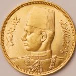 エジプト (Egypt) ファールーク1世像 ロイヤルウェディング 100ピアストル金貨 AH1357(1938年) KM372 ／ Farouk I Royal Wedding 100 Piastr