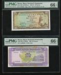1984-2009年澳门大西洋银行10、20 （3）、50元一组5枚，另枚中国银行（澳门）100元ZC版补号票，均PMG 66EPQ-68EPQ（共6枚）