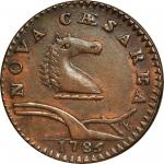 1786 New Jersey Copper. Maris 21-N, W-4910. Rarity-3. Wide Shield. AU Details—Cleaned (PCGS).
