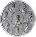 Undated (ca. 1856) Eight Presidents Medal without Signature. Restrike. Silvered-White Metal. 46.5 mm