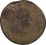 1738-Q佩皮尼昂造币厂加厚币 PCGS F Details 1738-Q Sou Marque. Perpignan Mint.