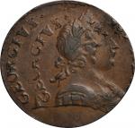 1772 Contemporary Counterfeit Halfpenny. George III English Type. Double Struck. AU-55.
