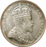 1904-B年海峡殖民地一圆银币。孟买铸币厂。STRAITS SETTLEMENTS. Dollar, 1904-B. Bombay Mint. Edward VII. PCGS MS-61.