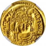 MAURICE TIBERIUS, 582-602. AV Solidus (4.19 gms), Constantinople or Antioch Mint, 5th Officina, 583-