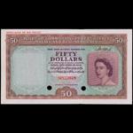 MALAYA AND BRITISH BORNEO. Board of Commissioners of Currency. $50, ND (1953). P-4cts.