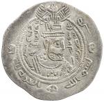 ARAB-SASANIAN: Abd Allah b. Umayya, fl. 695-697, AR drachm (4.05g), SK (Sijistan), AH79, A-30, Pahla