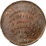 New Hampshire--Portsmouth. 1837 Nathl. March / William Simes & Co. HT-194, Low-124. Rarity-1. Copper