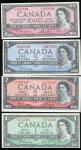 1954年加拿大一组四枚, 包括 1, 2, 5及1000元. 1000元aEF品相, 其馀EF品相。Bank of Canada, a group of 4x, including $1, $2, 