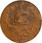 1787 New Jersey Copper. Maris 38-c, W-5190. Rarity-3. Small Head, Seven Pales Shield. Fine-15 (PCGS)