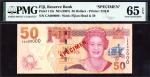 x Reserve Bank of Fiji, specimen 50 dollars, ND (2007), serial number CA000000, (Pick 113s, TBB B524