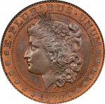 1877 Pattern Morgan Half Dollar. Judd-1517, Pollock-1681. Rarity-7-. Copper. Reeded Edge. Proof-65 R