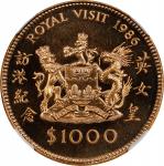 不同年份香港套币。（约 110 件）。(t) HONG KONG. 1000 Dollars, 1986. Royal Visit. Elizabeth II. NGC MS-68.