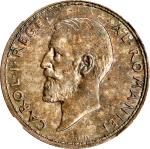 ROMANIA. 2 Lei, 1914. Hamburg or Brussels Mint. NGC MS-64.