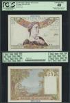 French Guiana, Banque de la Guyane, 25 francs, specimen printed on an issued note, no date (1933-194