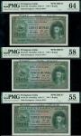 Banco Nacional Ultramarino, Portuguese India, a consecutive run of three printers archival specimens