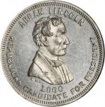 1860 Abraham Lincoln. DeWitt-AL 1860-37. White metal. 31 mm. MS-63 PL (NGC).