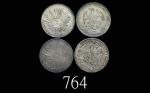 1882、1891、1895、1898年墨西哥银币8R一组四枚。极美品 - 近未使用1882, 1891, 1895 & 1898 Mexico: Silver 8 R. SOLD AS IS/NO 