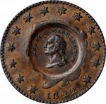 1824 Washington and Lafayette Counterstamps on an 1822 Matron Head cent. Musante GW-112-C3, Baker-19