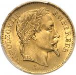 FRANCE Second Empire / Napoléon III (1852-1870). 20 francs tête laurée, grand BB 1869, BB, Strasbour