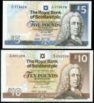 A group of Scottish notes, Royal Bank of Scotland Plc, £5, £10 (PMS RB86, RB8), very fine and better