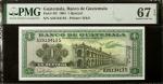 GUATEMALA. Banco de Guatemala. 1 Quetzal, 1964. P-43f. PMG Superb Gem Uncirculated 67 EPQ.