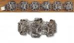 清民宝祥款“福寿·儒理亚纳”龙图掐丝银手链一条，重：23.3g，图案生动，工艺精美，包浆醇厚，保存极佳