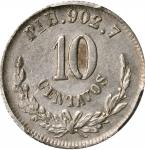 MEXICO. 10 Centavos, 1876-Pi H. San Luis Potosi Mint. PCGS AU-50 Gold Shield.