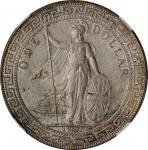 1929-B年英国贸易银元站洋一圆银币。孟买铸币厂。 GREAT BRITAIN. Trade Dollar, 1929-B. Bombay Mint. George V. NGC MS-65+.