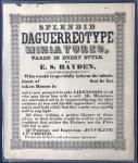 1840-1850年代达盖尔摄影法的广告单张，全张以全种活字印刷，只有上边位有小缺，整体保存良好.