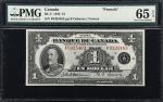 CANADA. Banque du Canada. 1 Dollar, 1935. BC-2. PMG Gem Uncirculated 65 EPQ.