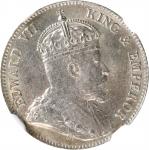 1904年香港一毫银币。伦敦造币厂。HONG KONG. 10 Cents, 1904. London Mint. Edward VII. NGC MS-62.