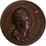 FRANCE. Louis XVI & Marie Antoinette/The Kings Farewell Bronze Medal, 1793. Birmingham (Soho) Mint. 