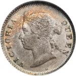 HONG KONG. 5 Cents, 1880-H. NGC MS-64.