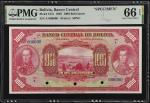 BOLIVIA. Lot of (3). El Banco Central de Bolivia. 100, 500 & 1000 Bolivianos, 1928. P-125s, 126s & 1