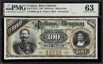 URUGUAY. Lot of (2). Banco Italiano del Uruguay. 100 Pesos, 1887. P-S215r. Remainders. PMG Choice Un