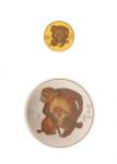 2004年中国金币总公司甲申年（猴）彩色纪念币金、银各一枚