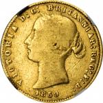 AUSTRALIA. 1/2 Sovereign, 1859. Sydney Mint. Victoria. NGC VG Details--Obverse Scratched.