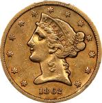 1862-S Liberty Head Half Eagle. EF Details--Cleaning (PCGS).