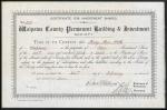 New Zealand: Waipawa County Permanent Building & Investment Society, share certificate, 190[7], #509