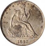 1842-O Liberty Seated Half Dollar. WB-3. Rarity-3. Early Die State. Medium Date, Medium Letters (a.k