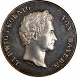 GERMANY. Bavaria. Ludwig I/Augsburg Training Camp Silver Medal, 1838. PCGS SPECIMEN-63 Gold Shield.